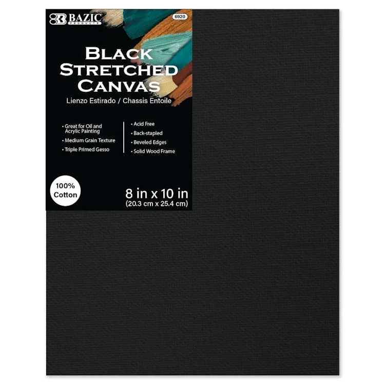 8" x 10" Black Stretched Canvas 1