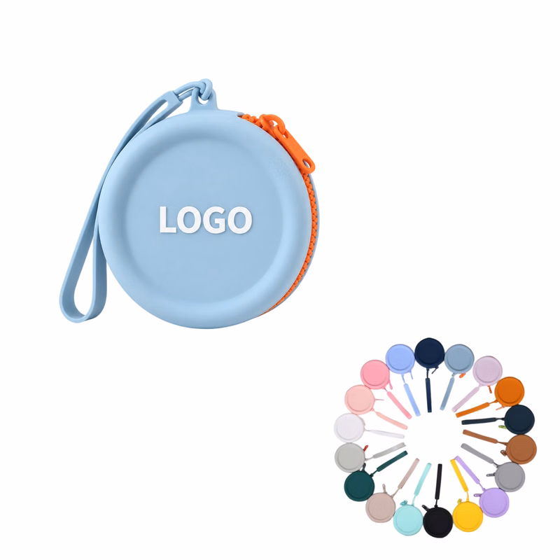 Round Silicone Coin Purse With Wrist Strap