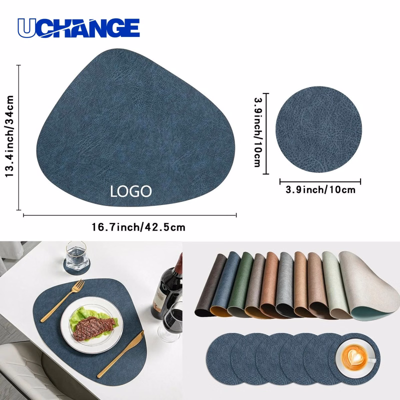 Water Droplet Leather Coaster for Table Protection & Home Decor