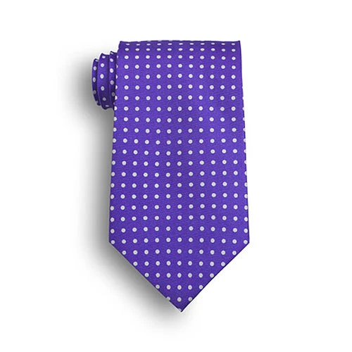 Purple Newport Polka Dot Wet Dyed Polyester Tie 1