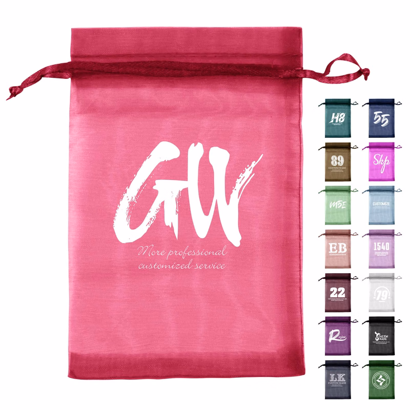 Mesh Drawstring Pouch with Ribbon