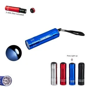 Portable 9 LED Aluminum Flashlight Mini Size With Wrist Strap 1