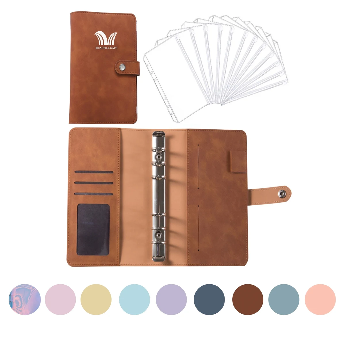 A6 Budget Binder With Zipper PU Leather Money Organizer 1
