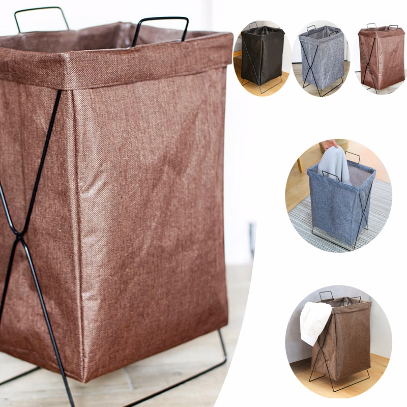 Thickened Iron Frame Dirty Clothes Basket