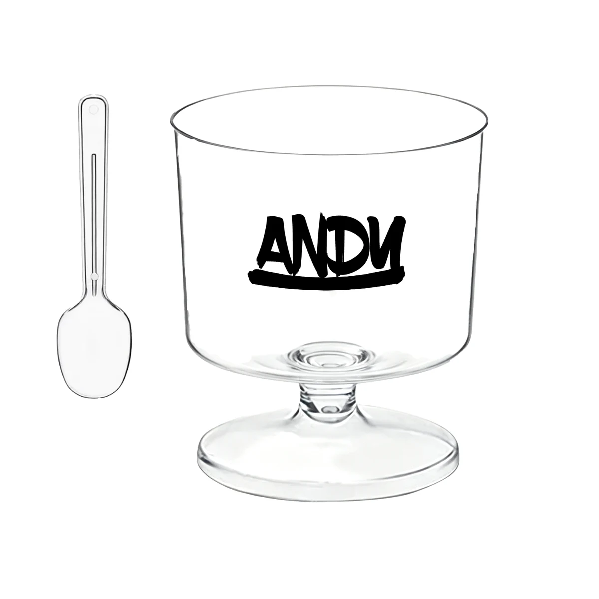 2 oz Plastic Dessert Cups with Spoons 1