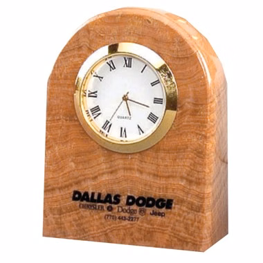 Deluxe Solid Sandstone Marble Desktop Quartz Clock