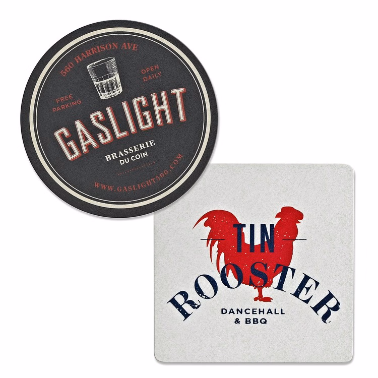 80 Point. 3.5" Pulp Board Coaster - Round or Square