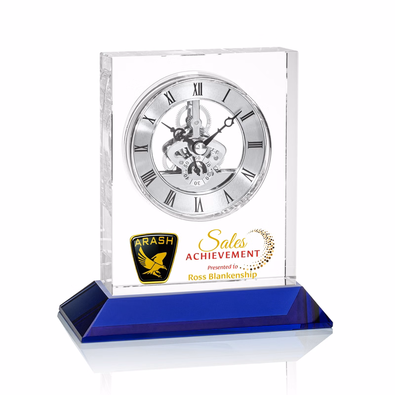 Ashland VividPrint™ Clock on Base - Silver Dial