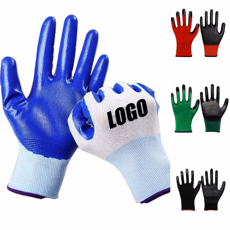 Wrinkled Coated Dipped Safety Work Hand Protection Gloves