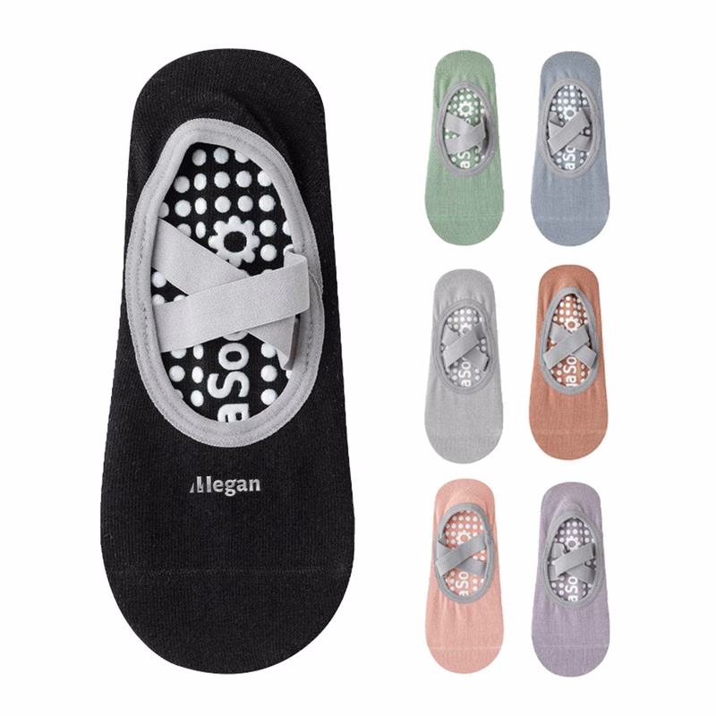 Pilates Indoor Anti Slip Cross Tie Professional Yoga Socks