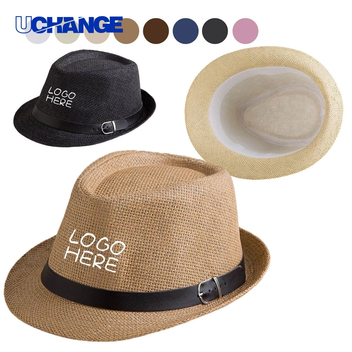 Men's Straw Trilby Hat 1