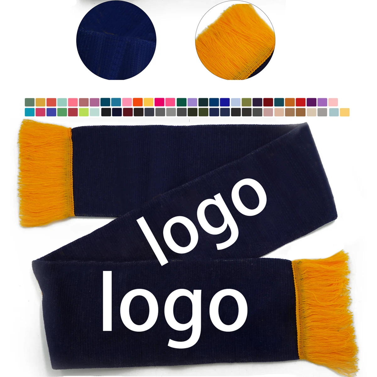 Double-Sided Custom Knitted Stretch Soccer Scarf 1