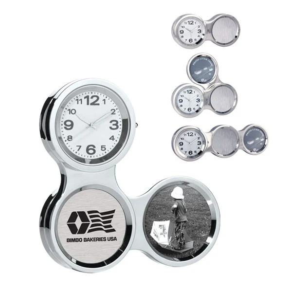 Multi-Angle Chrome Chain Link Clock 1