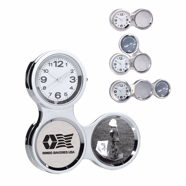 Multi-Angle Chrome Chain Link Clock