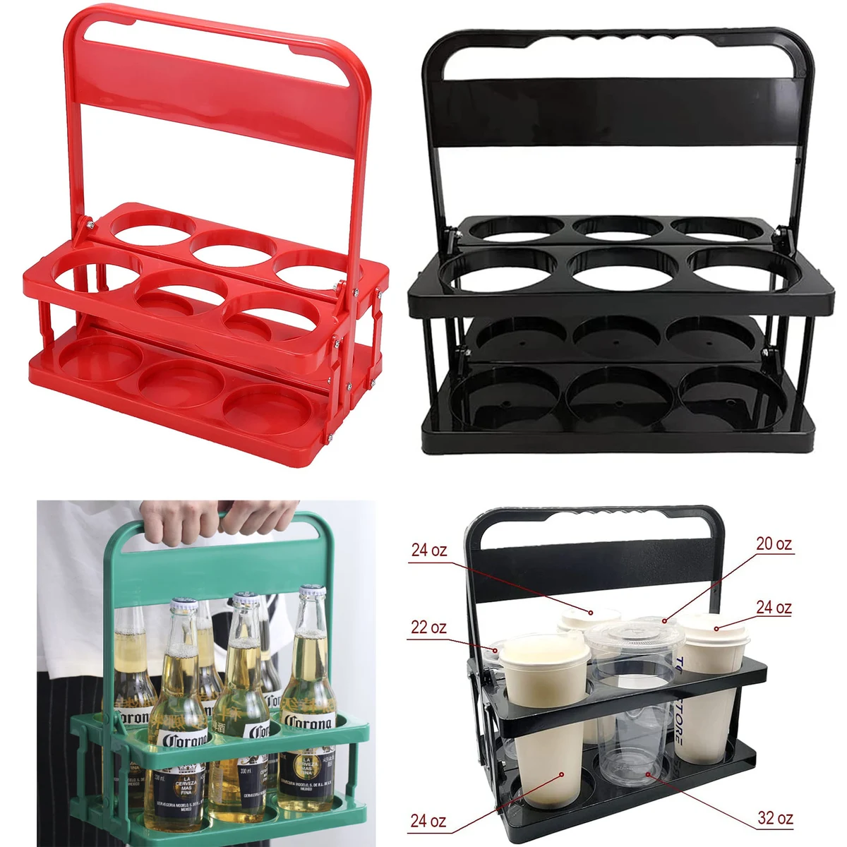 Foldable Plastic Cup Holder Carrier 1