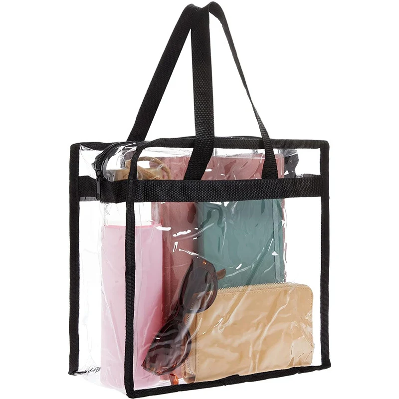 Clear Zip Top Box Tote 1