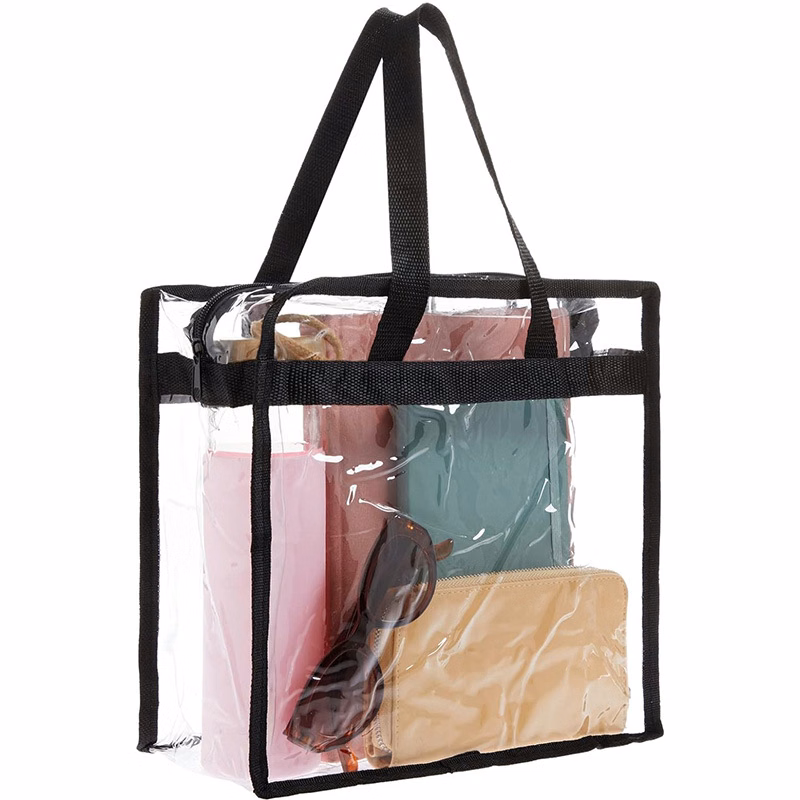 Clear Zip Top Box Tote