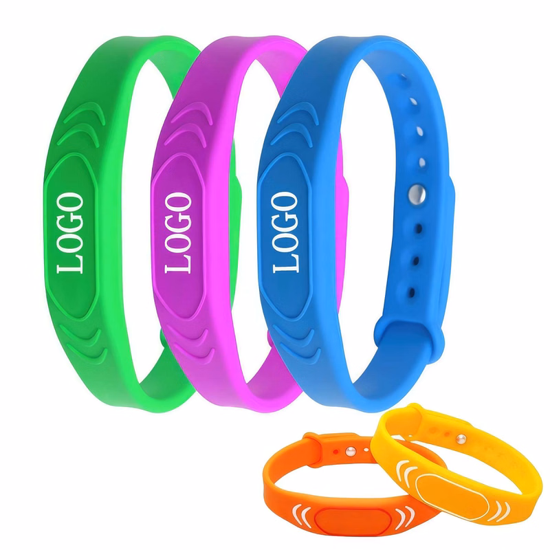 RFID Rewritable Writable Silicone Wristband Black Adult Size