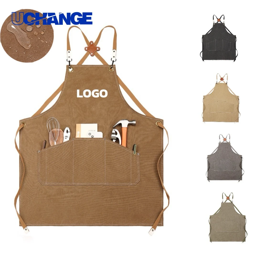 Unisex Cotton Bib Apron Protective Wear 1