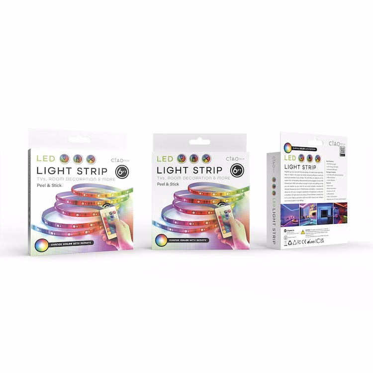 LED Light Strips with Remote Control - RGB 6'