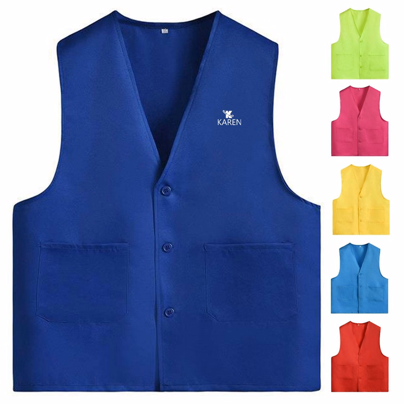 Lightweight Polyester Sleeveless Volunteer Vest w/ Pockets