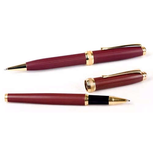 Inluxus Executive Style Ballpoint Pen & Rollerball Pen Set with Gold Appointments