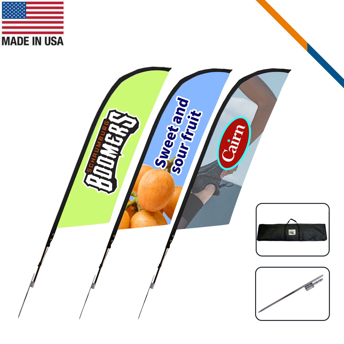 9' Feverfew Single-Sided Angle Flag 1
