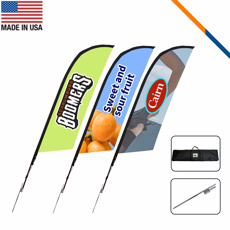 9' Feverfew Single-Sided Angle Flag