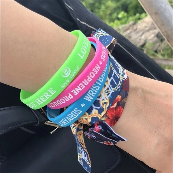 Custom 8 inch Silicone Wristband — Full-Color Debossed Logo Event Wear 1