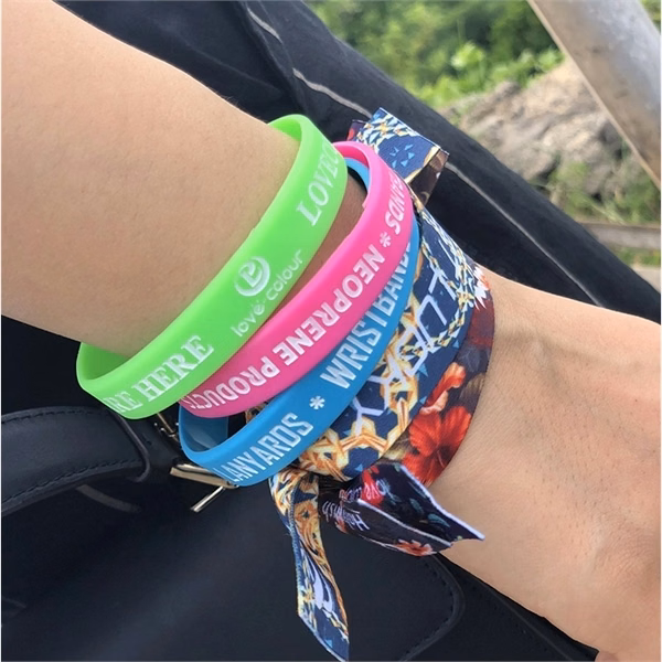 Custom 8 inch Silicone Wristband — Full-Color Debossed Logo Event Wear