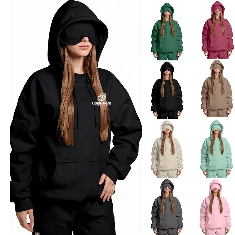 Unisex Polyester Hoodie With Eye Mask 1