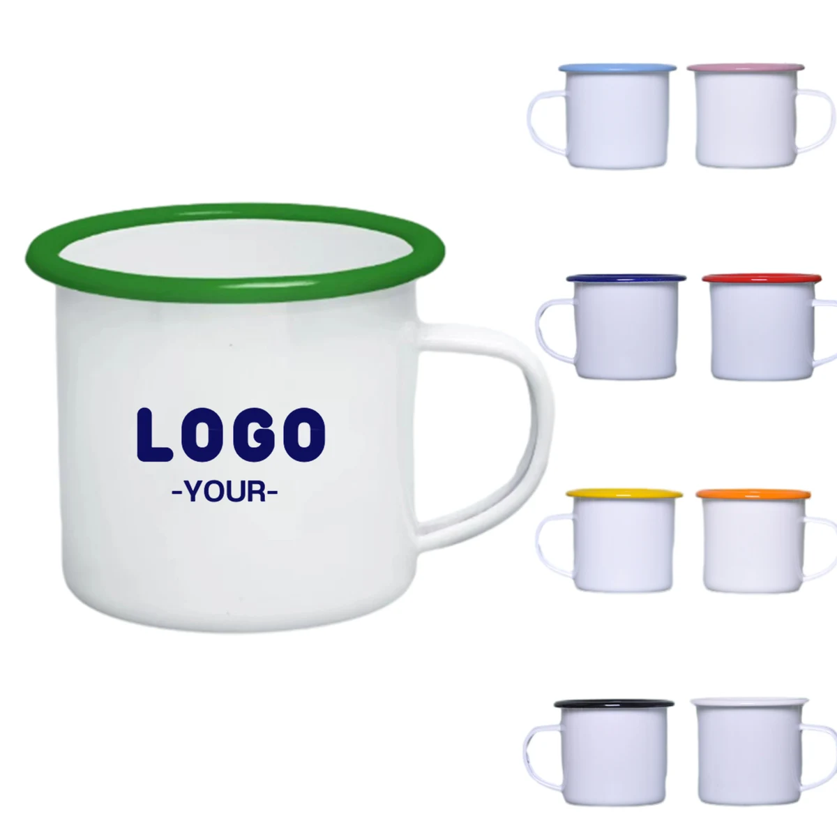 12oz White Enameled Steel Cup 1