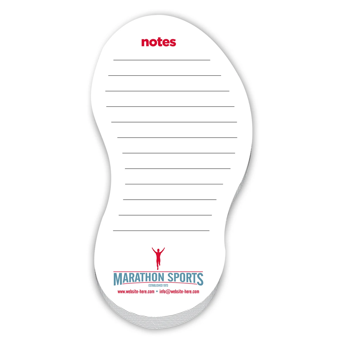 Adhesive Note Shape - Shoe Print (5.25x2.75) - 25 Sheets 1