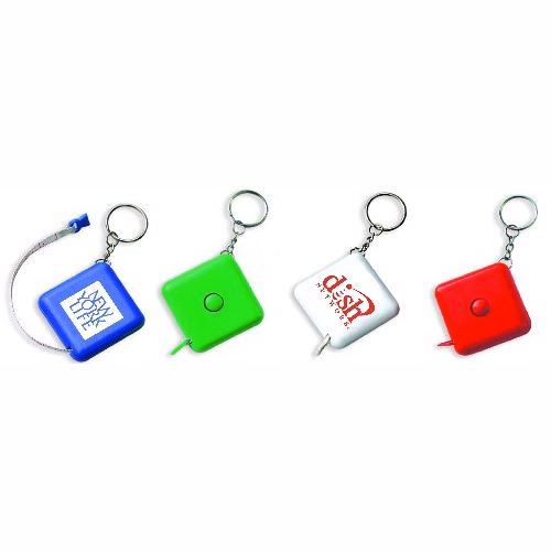 Square tape measure / rule with key chain