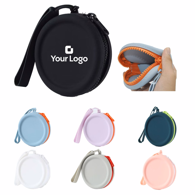 Silicone Round Coin Purse & Zipper Organizer Pouch