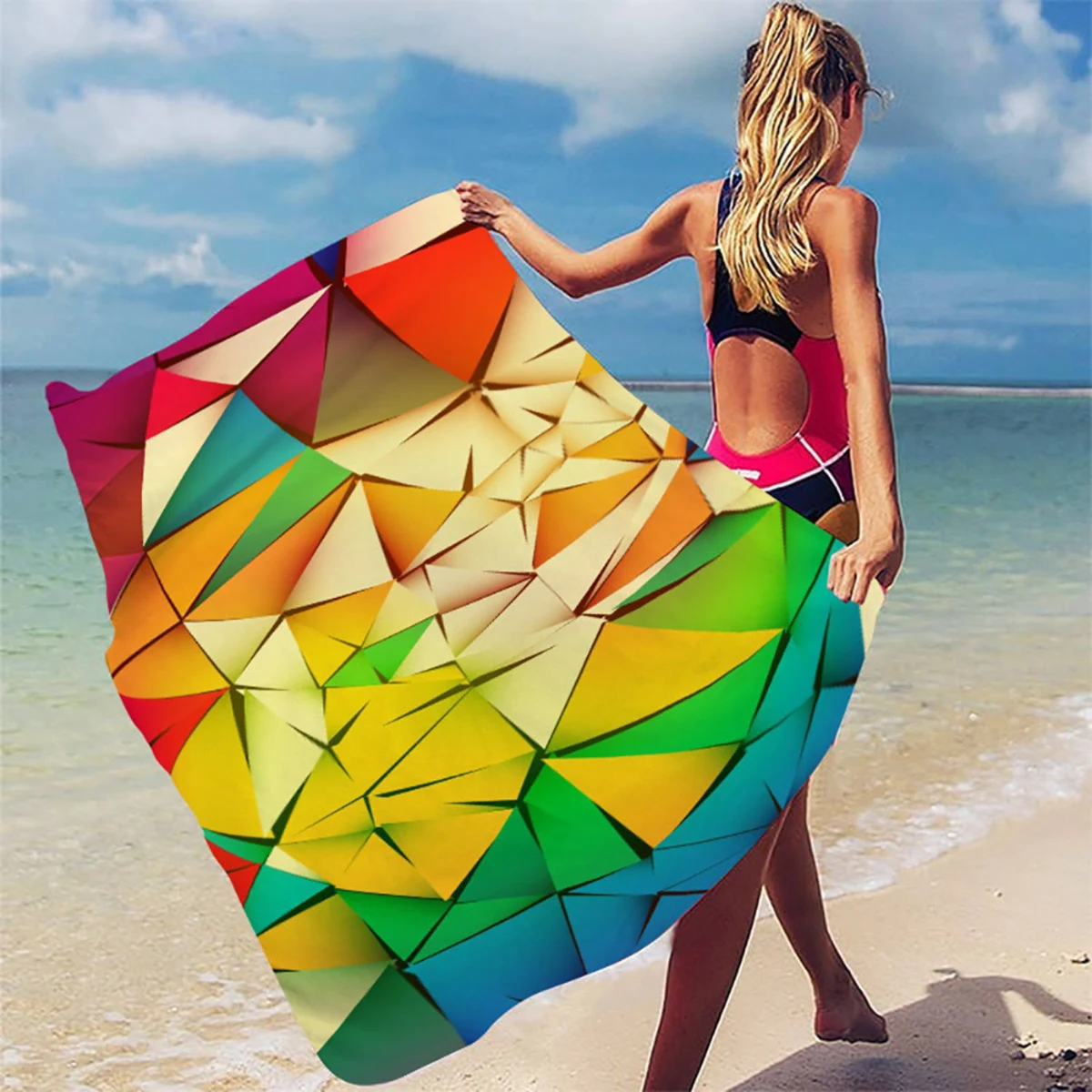 25"x 50" Sublimated Microfiber Velour Beach Towel 1
