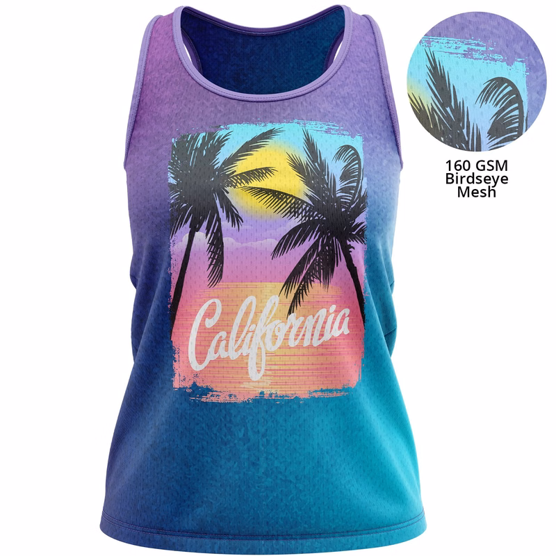 Women's 160 GSM Birdseye Mesh Sleeveless Breathable Tank Top