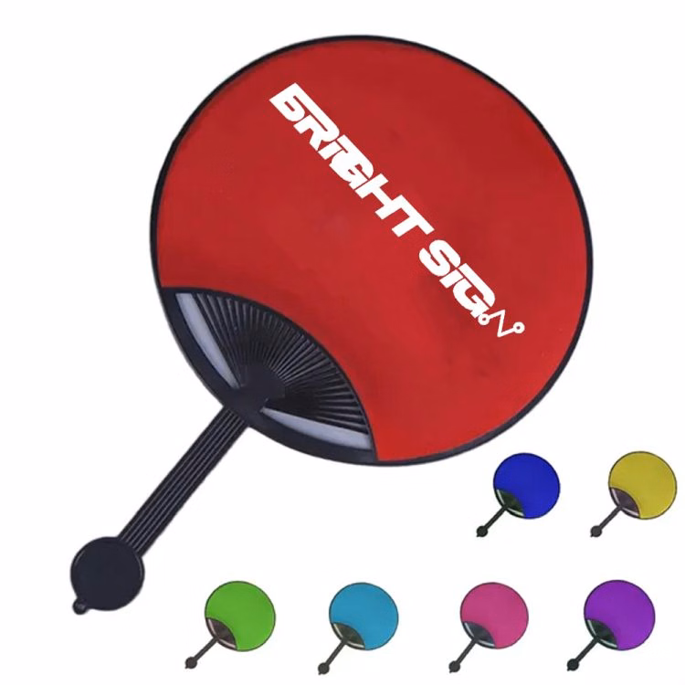 Round Plastic Advertising Hand Fan