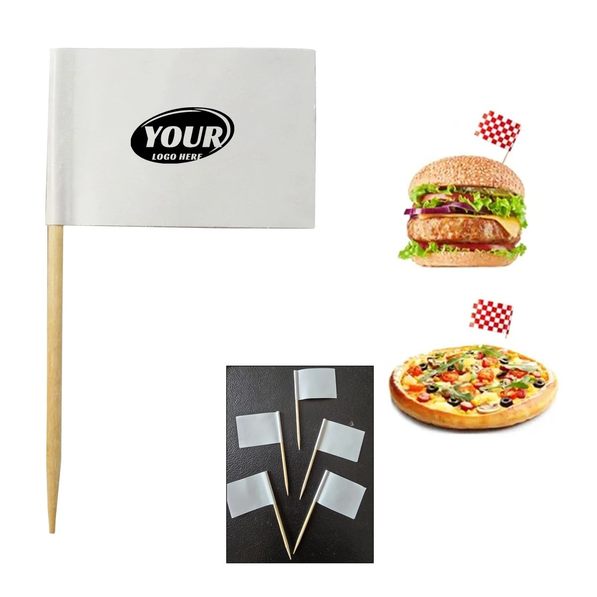 1" x 1.5" Mini Paper Toothpick Flag 1