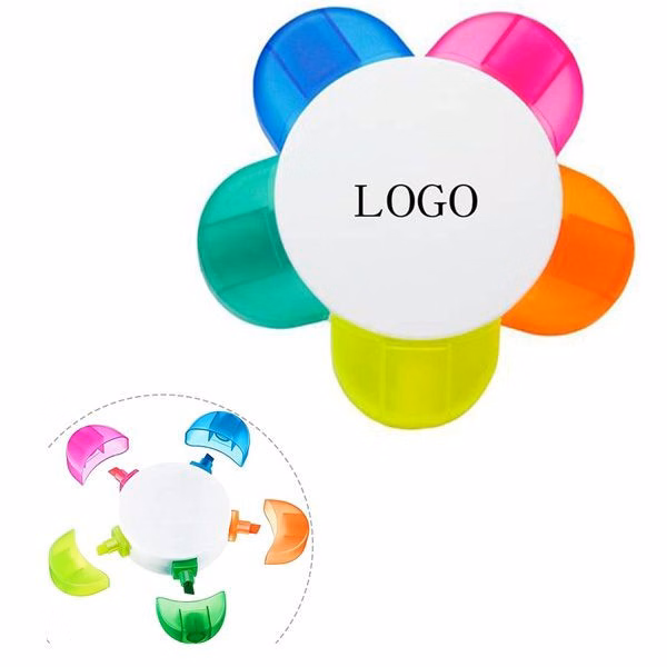 Flower Shaped 5-Color Highlighter Marker