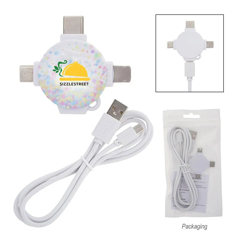 3 Ft. 3-In-1 Charging Cable & Adapter 1
