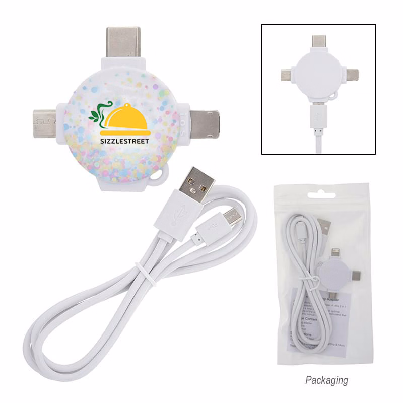 3 Ft. 3-In-1 Charging Cable & Adapter