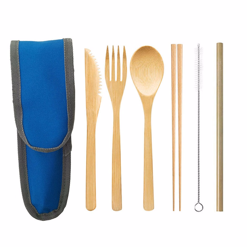 Portable Bamboo Outdoor Tableware Set