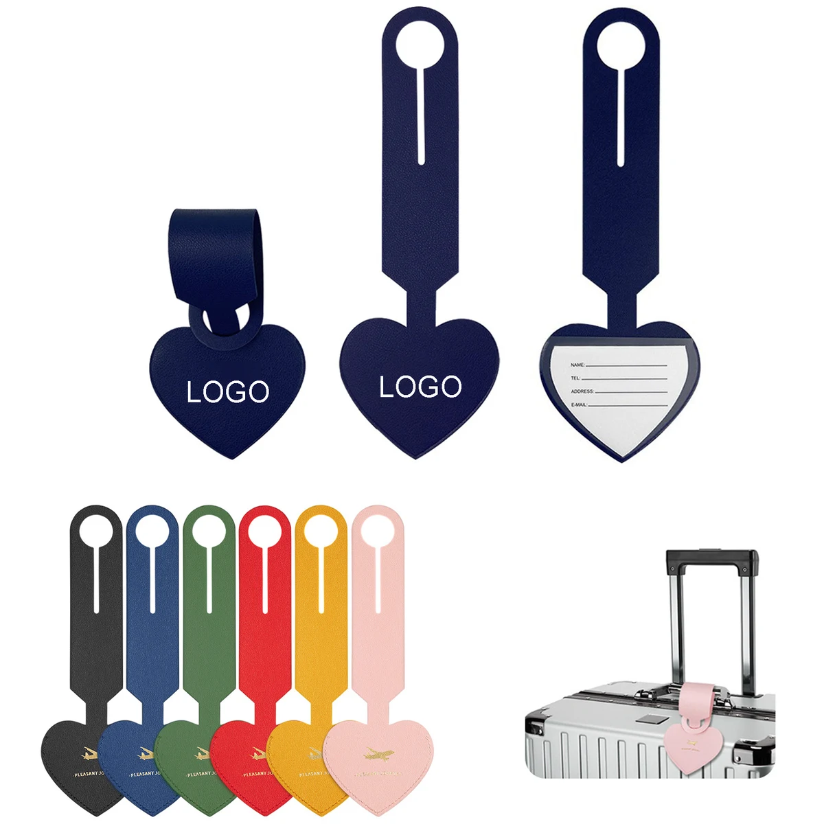 PU Leather Heart Luggage Tag 1