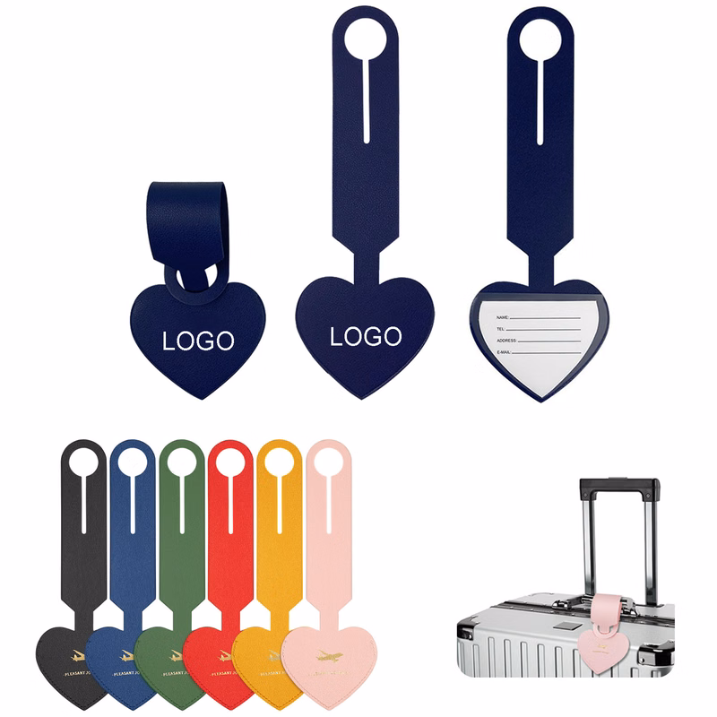 PU Leather Heart Luggage Tag