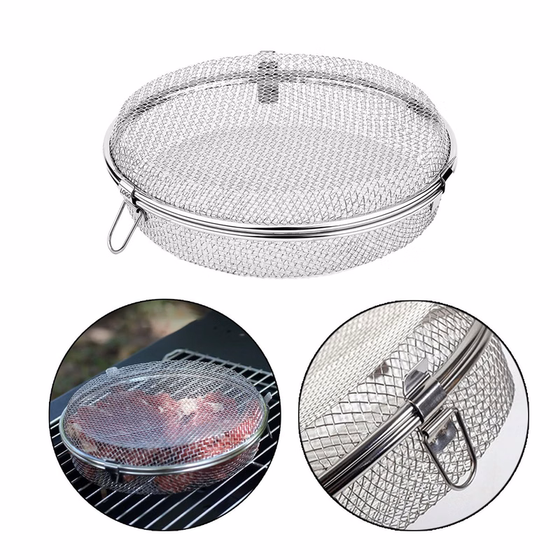 Round Lockable BBQ Grill Basket