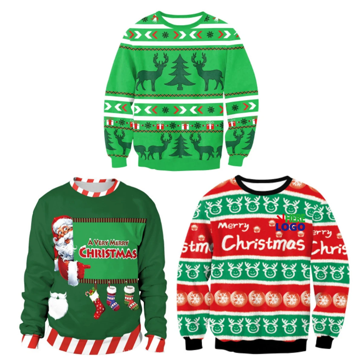 MOQ10 Matching Merry Christmas Couple Sweatshirts, custom hoodie or sweatshirt with logo imprint 1