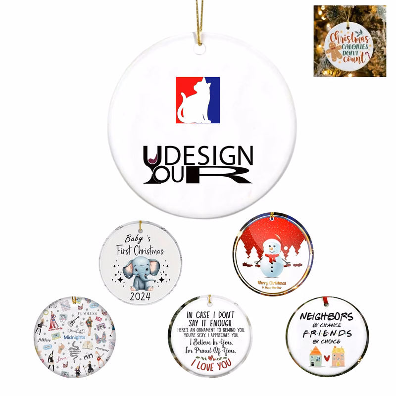 Custom Full Color Acrylic Christmas Ornament MOQ50