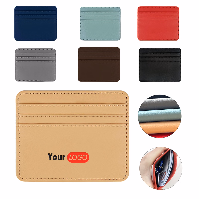 PU Leather Compact Portable Card Case MOQ 50