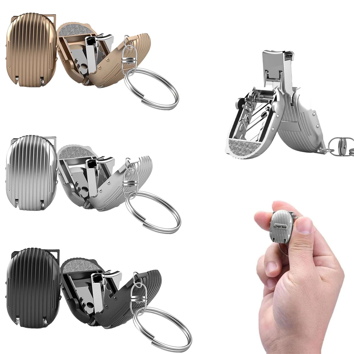Mini Folding Nail Clippers With Keychain 1